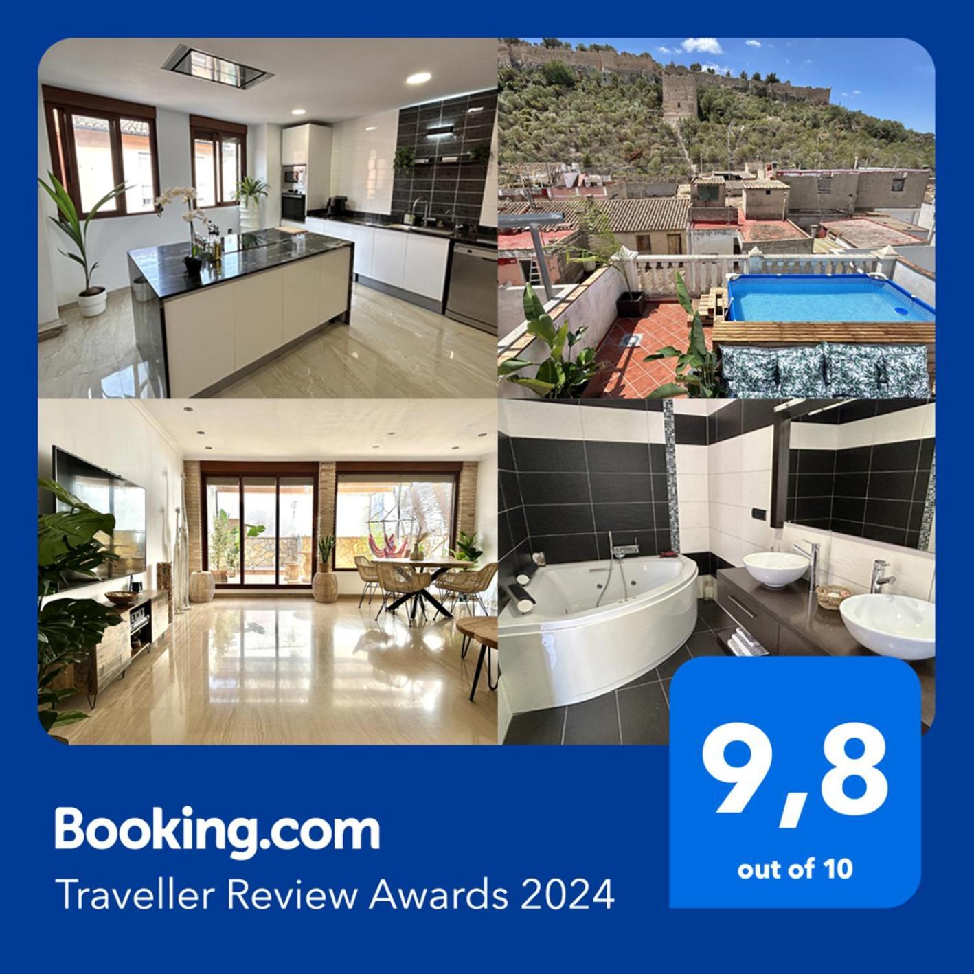 Casa Con Jacuzzi Y Piscina Con Vistas Al Castillo Corbera de Alcira Bagian luar foto